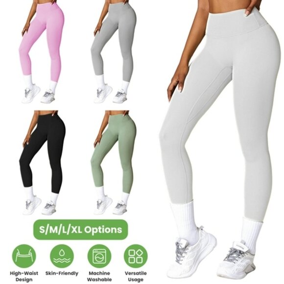 Women\'s High Waist Workout Leggings Tummy Control Compression Yoga - Picture 4 of 5